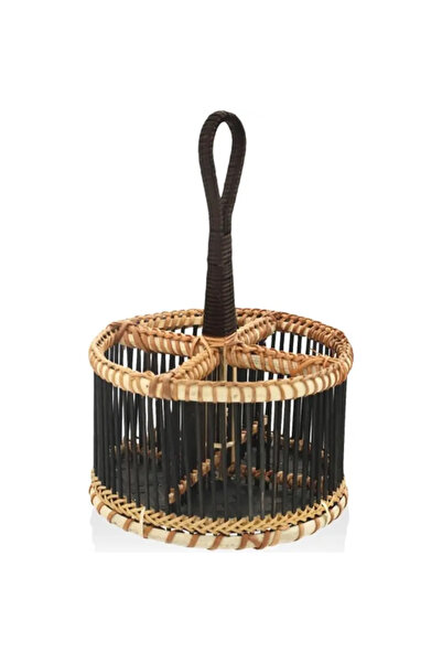 The Mia حامل ملعقة من الخيزران الأسود - 30x19x12 سم