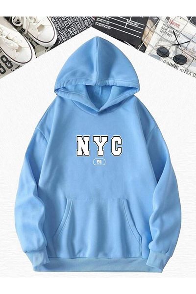 BENROMA NYC 91 Printed - Hanorac oversize cu glugă