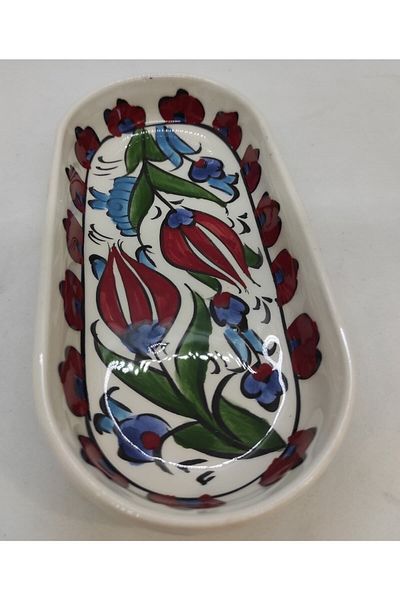 Dost Art Hediyelik طبق تقديم الإفطار المصنوع يدويًا من البلاط