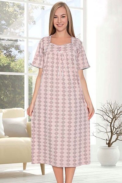 ATINÇ Short Sleeve Cotton Combed Mother Nightgown