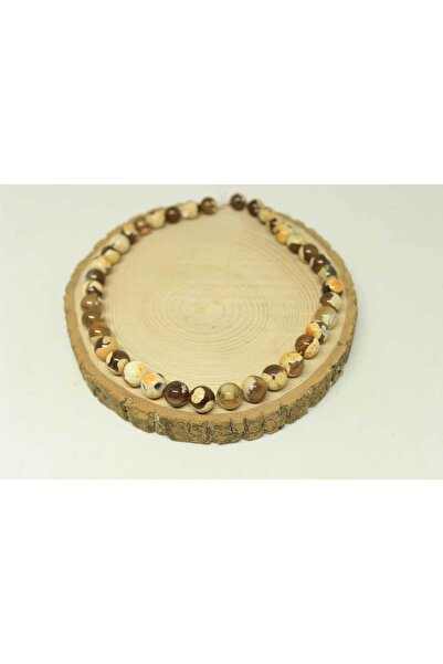 Yasamtohumu 9cm duge perle od ahat kamena - model 10mm (22430)