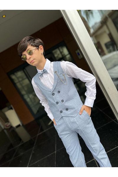 WENA KİDS Gyermek mellény ing szett kék