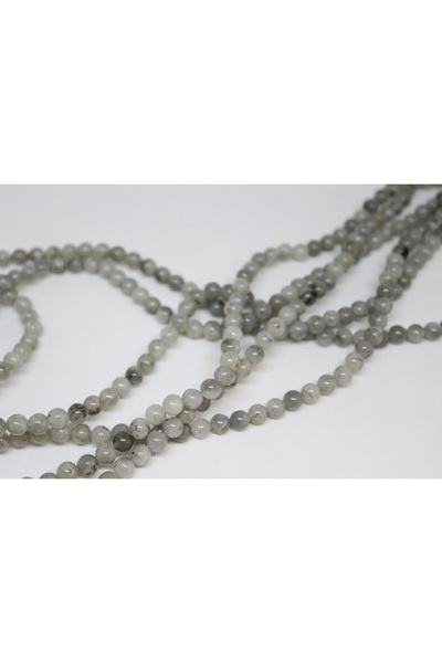Yasamtohumu 6mm labradoritni kamen svetle boje, četvrtina niza - 9cm dužine