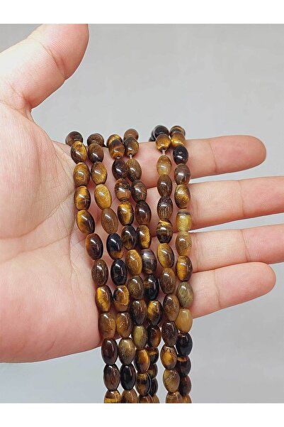 Yasamtohumu 9cm dugačak kamen tigrovo oko, ječam, kroj četvrtine niza - 6*8.5...