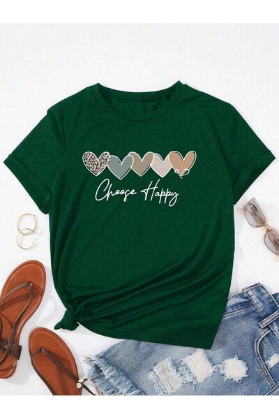 MODAVİBE Tricou cu imprimeu inimă, mărime mare 5 - Modavibe