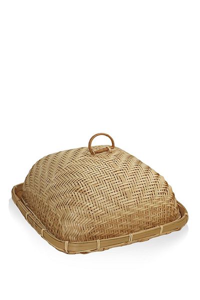 The Mia 34x34x19 Cm Bamboo Rectangular Tray with Lid