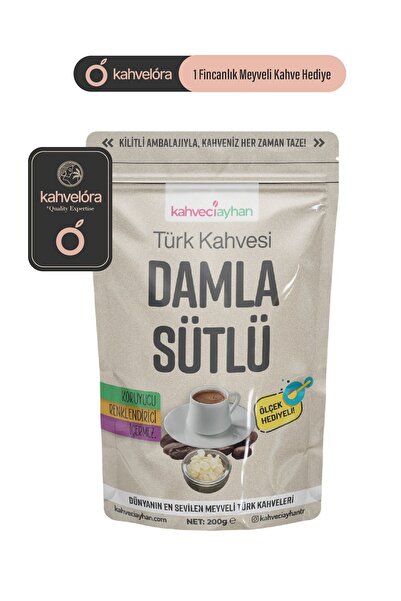 kahveciayhan 200g Damla Sakızlı Sütlü Türk Kahvesi - Yumuşak Içim