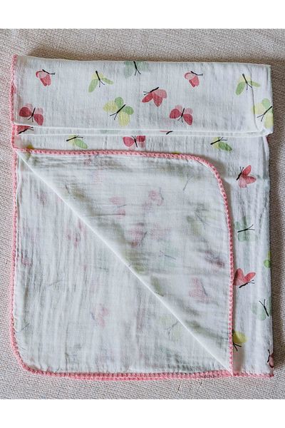 the ruby baby & kids 75x110 cm Lightweight Muslin Blanket for Your Baby - Breathable, Multi-Purpose