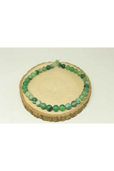 Yasamtohumu Zeleni četvrtasti niz - ahat kamen, dužina 9 cm, model 10 mm (22415)