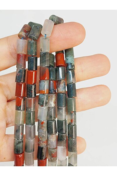 Yasamtohumu Krvavi kamen 5,5x7,5 mm cilindar kroj četvrtine niti - 9 cm dug (...