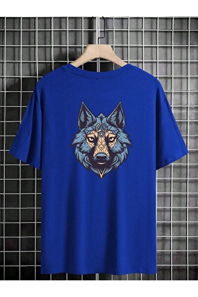 MODAVİBE Tricou unisex pentru bărbați cu imprimeu lup