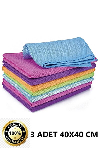 M.Y. TASO 3'lü Mikrofiber Temizlik Bezi Baklava Desen Cam Bezi Toz Leke Bırak...