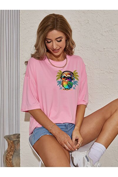 MODAVİBE Tricou de damă cu imprimeu bufniță - Modavibe