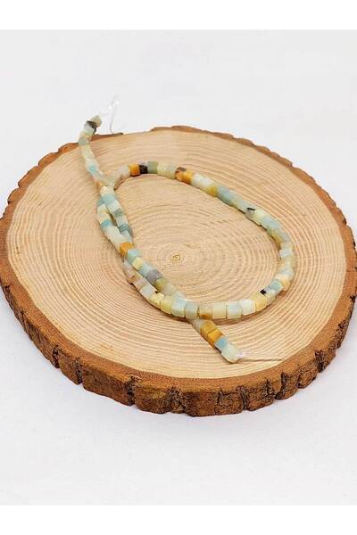 Yasamtohumu Amazonit Stone 9cm Long Quarter String - în formă de cub, 4mm