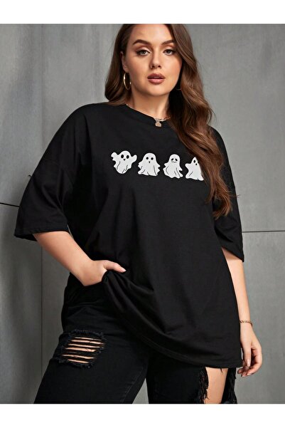 MODAVİBE Tricou cu imprimeu Ghost pentru femei Fashion Vibe