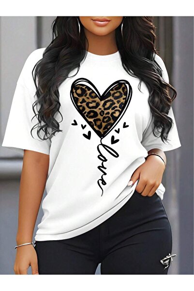 MODAVİBE Cămașă de damă cu model inimă și coadă albă