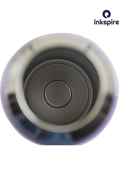 inkspire Boy's 550 ml Steel Water Bottle with Strap Straw and Odorless Lockable Lid