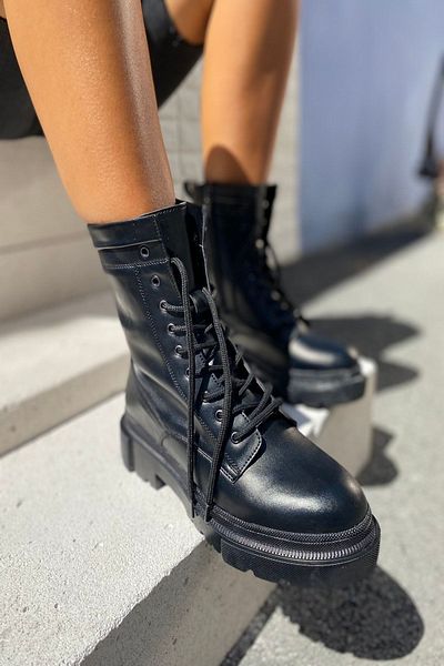İnan Ayakkabı Cizme negre de damă - talpa 4 CM