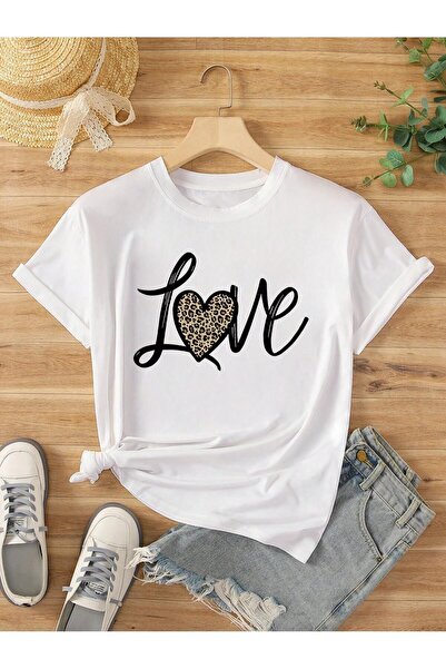 MODAVİBE Γυναικείο T-Shirt με στάμπα μόδας - LOVE PRINTED