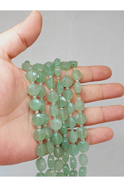 Yasamtohumu Dugačak je 9 cm! Četvrtina niza aventurinskog kamena - 5,5x9,5 mm...