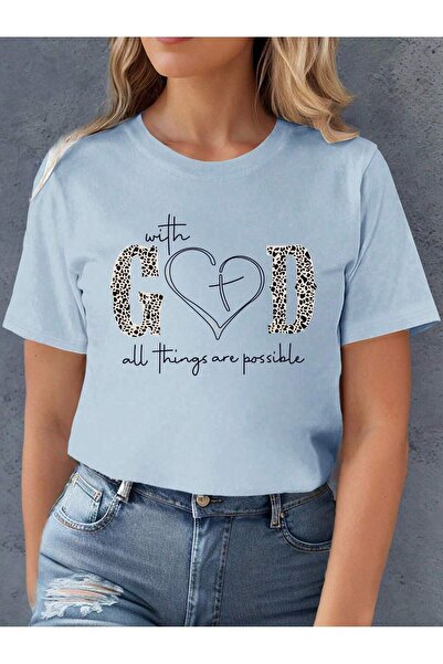 MODAVİBE Γυναικείο μπλουζάκι με στάμπα λευκής καρδιάς - Modavibe