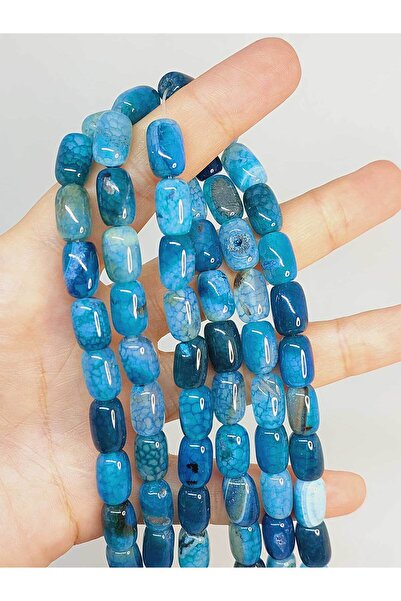 Yasamtohumu سلسلة ربع حجر العقيق بطول 9 سم - قطع كبسولة 8 × 12 مم (49442)