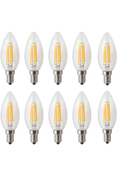 ORBUS 4w E14 Şeffaf Sarı Işık Mum Rustik Led Ampul