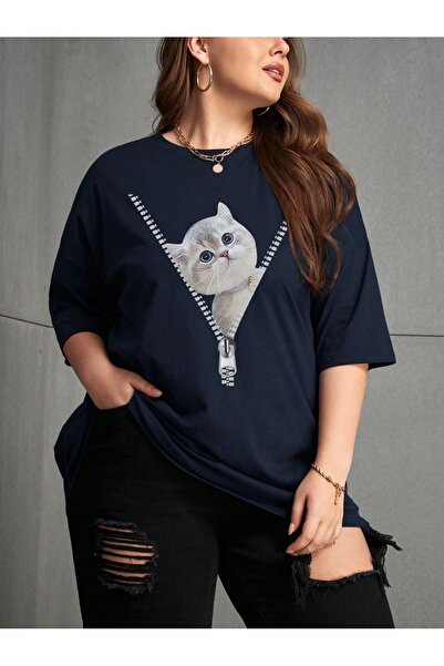 MODAVİBE Tricou pentru femei Moda Vibez - Imprimeu cu pisici