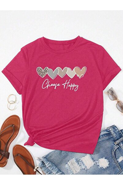 MODAVİBE Μπλουζάκι με στάμπα καρδιάς σε μεγάλο μέγεθος 5 - Modavibe