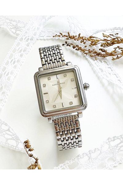 Navimarine Silver Color Square Case Women's Wristwatch