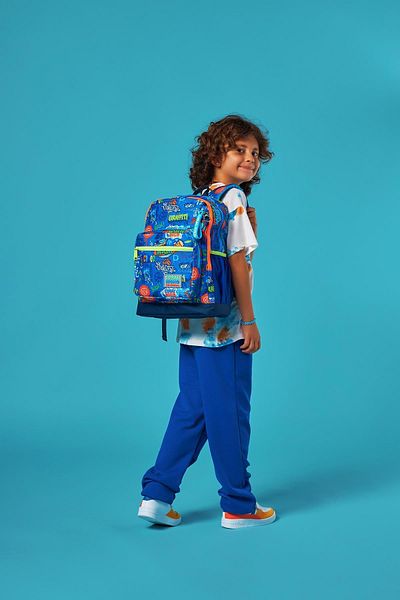 Coral High Rucsac de școală pentru copii cu model de baschet portocaliu bleumarin - T23767