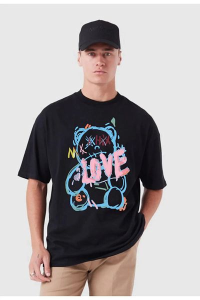 Pink Sky Μπλουζάκι με στάμπα Love Bear Oversize