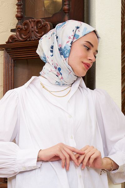 İpekhan Şal subţire din bumbac cu imprimeu Rosa