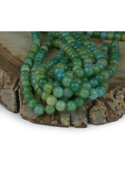 Prestij Boncuk Zelena 8 mm kamena Sa perlama narukvica i ogrlica - u nijansam...