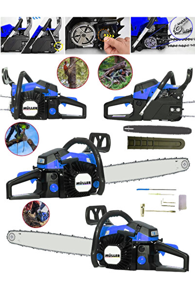 Müller Alman 16 Hp Max Hava Soğutmalı Benzinli Ağaç Odun Dal Motorlu Hızar Bıçkı Testeresi Orman Motoru