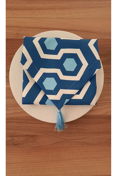 Papuli Set of 6 Patterned Runner and Upholstery Fabric Plates