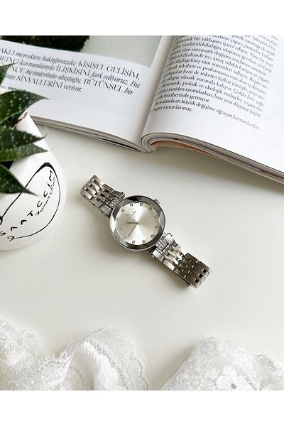 Navimarine Crystal Glass Look Silver Color Women's Wristwatch