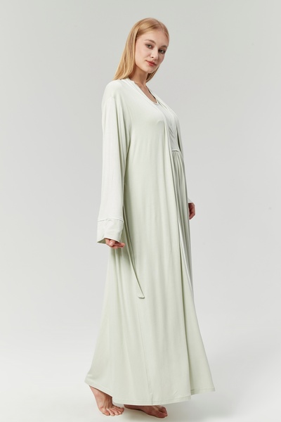 CT MODA تصميم خاص باللون الأخضر المائي - طقم ثوب نوم وملابس نوم للأمهات والرض...