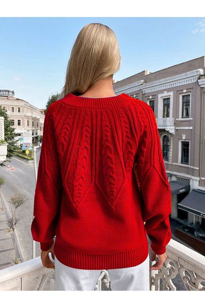 citystyle Crew Neck Hair Braided Italian Sleeve Knitwear Sweater