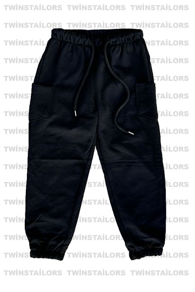 twins tailors UnisEx Black-grEy ChildrEn's SwEatPants - Pack of 2, FlEEcE and Elastic LEg