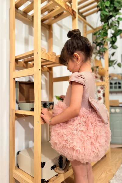 penu baby kids Powder Pink Tulle Short Sleeve Baby Girl Dress - Princess
