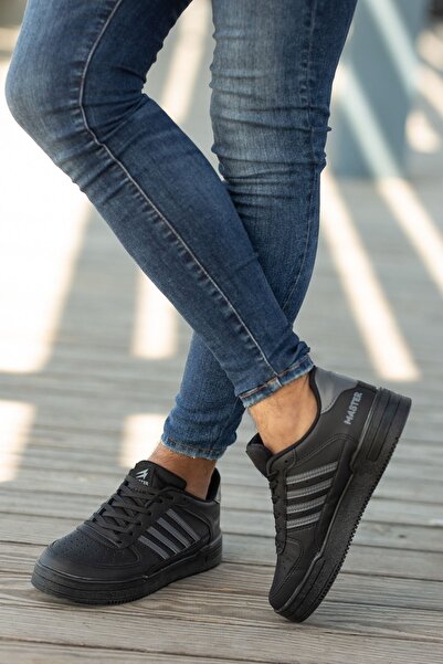 BOUIS Чоловічі чорні повсякденні зручні міцні легкі м'які кросівки на м'якій підошві, повсякденне спортивне взуття