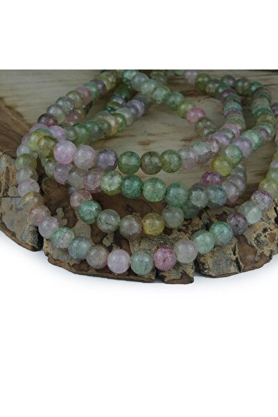 Prestij Boncuk 8mm kameni perle - roze i zelene perle za narukvice i ogrlice