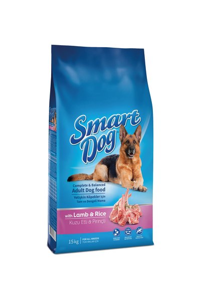 SmartDog - Köpek Maması - Kuzu Etli ve Pirinçli - Yetişkin Köpekler İçin Tam ve Dengeli Mama 15 kg