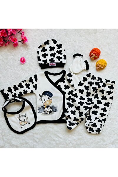 Çikibom 5-piece Cute Cow Patterned Baby Set - Hospital Exit