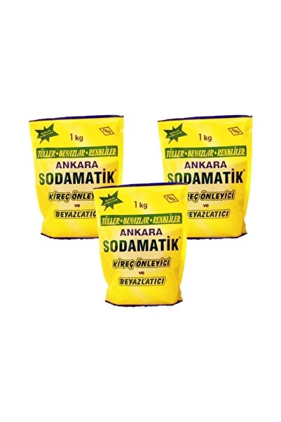 ankara sodamatik Kireç Önleyici Ve Beyazlatıcı 1 Kg X 3 Adet (tüller-beyazlar...