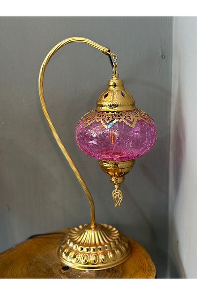 CYL Authentic Handmade with Mosaic Pattern and Gold Plated - Lampshade Table Lamp with Bulb Gift