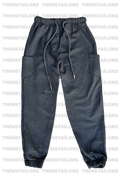 twins tailors Pack of 2 UnisEx ChildrEn's SwEatpants - FlEEcE and Elastic LEgs, AnthracitE-black