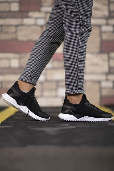 Riccon Schwarze und weiße Unisex-Sneakers00122044