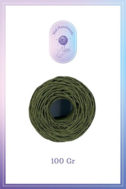 Mai Handmade Sarılmış kağıt ip / Haki Yeşil